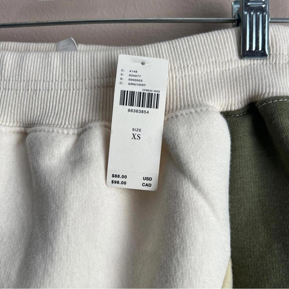 NWT Anthropologie Daily Practice Colorblock Midi Skirt Green Cream Athleisure - Picture 4 of 8